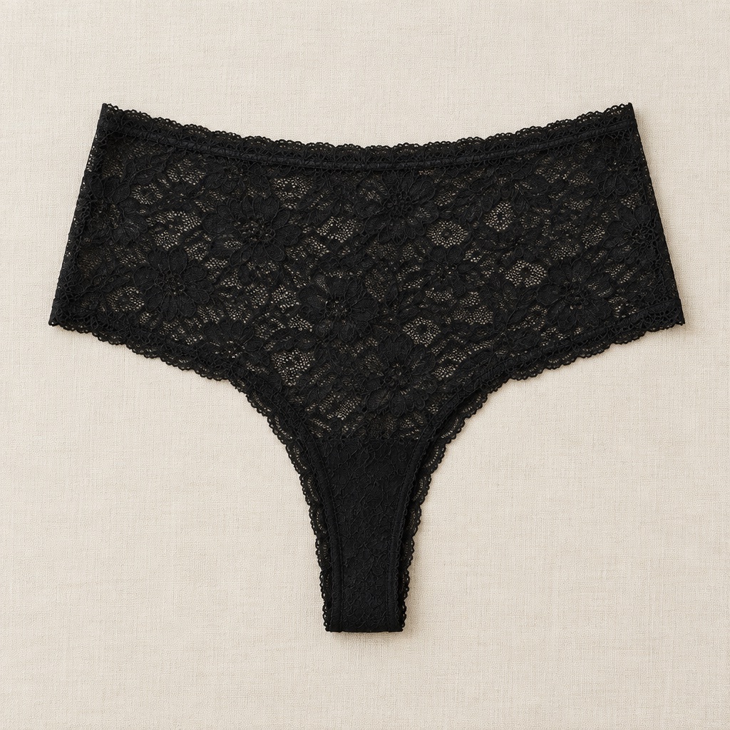 High-Waist Lace Thong